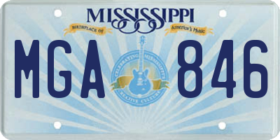 MS license plate MGA846