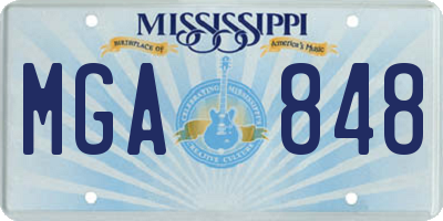 MS license plate MGA848