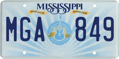 MS license plate MGA849
