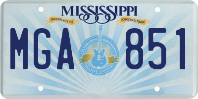 MS license plate MGA851