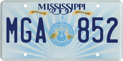 MS license plate MGA852