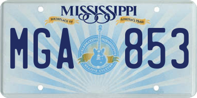 MS license plate MGA853
