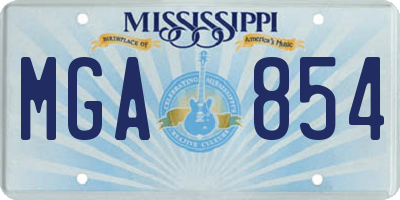 MS license plate MGA854