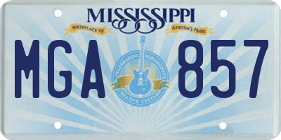 MS license plate MGA857