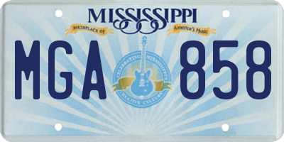 MS license plate MGA858