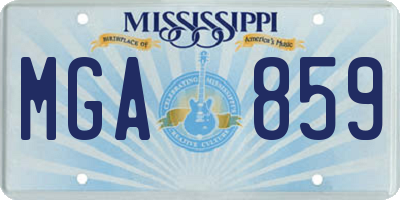 MS license plate MGA859