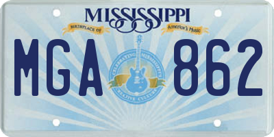 MS license plate MGA862