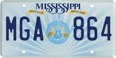MS license plate MGA864
