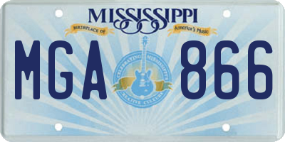 MS license plate MGA866