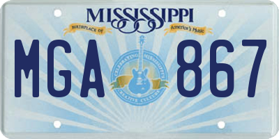 MS license plate MGA867