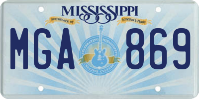 MS license plate MGA869