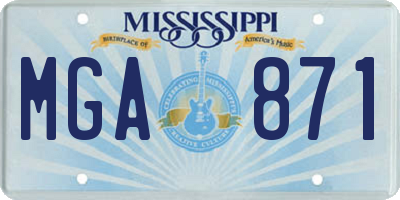 MS license plate MGA871