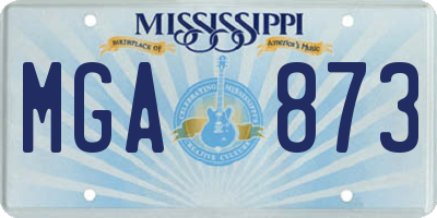 MS license plate MGA873