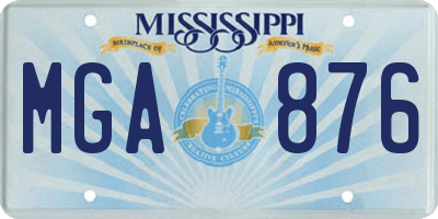 MS license plate MGA876