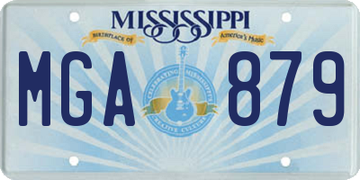 MS license plate MGA879