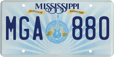 MS license plate MGA880
