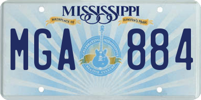 MS license plate MGA884