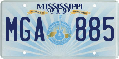 MS license plate MGA885