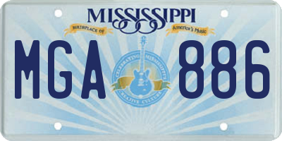 MS license plate MGA886
