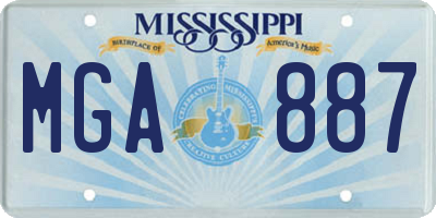MS license plate MGA887