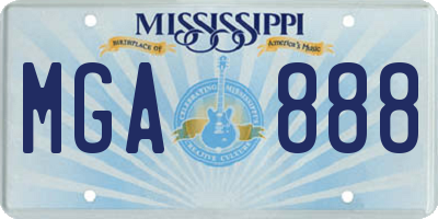 MS license plate MGA888