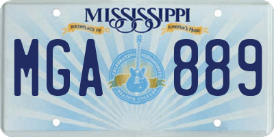 MS license plate MGA889
