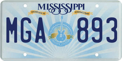 MS license plate MGA893