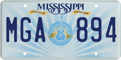 MS license plate MGA894
