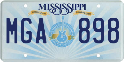 MS license plate MGA898