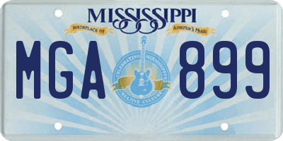 MS license plate MGA899