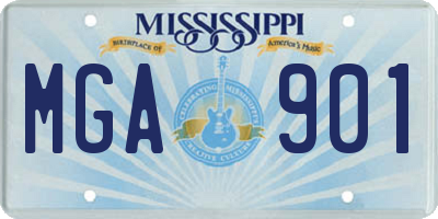MS license plate MGA901