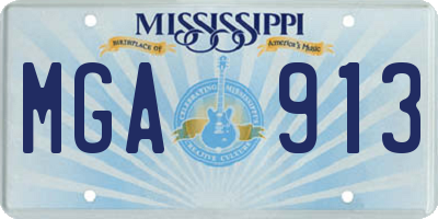 MS license plate MGA913
