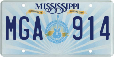 MS license plate MGA914