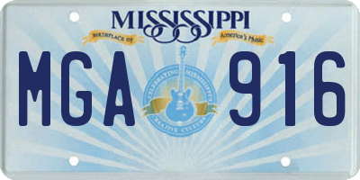 MS license plate MGA916