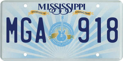 MS license plate MGA918