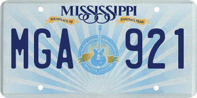 MS license plate MGA921