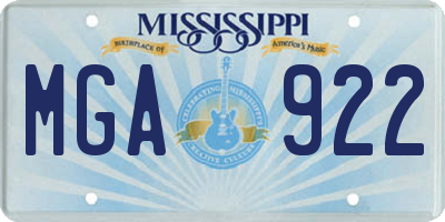 MS license plate MGA922