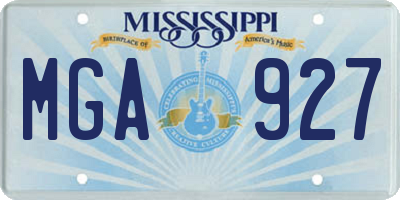 MS license plate MGA927