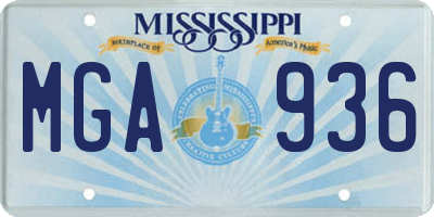 MS license plate MGA936