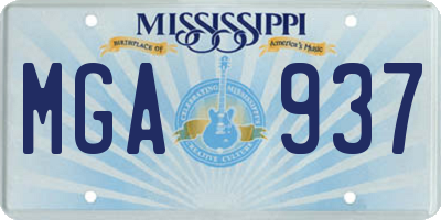 MS license plate MGA937