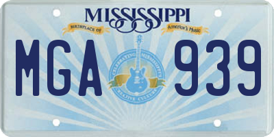 MS license plate MGA939