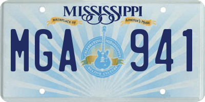 MS license plate MGA941