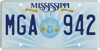 MS license plate MGA942