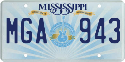 MS license plate MGA943