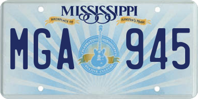 MS license plate MGA945