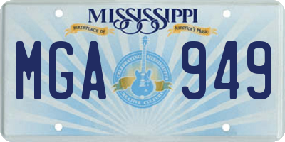 MS license plate MGA949