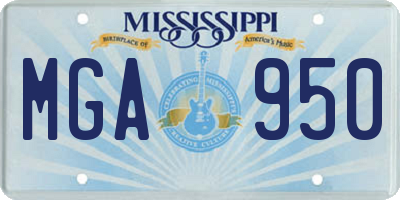 MS license plate MGA950