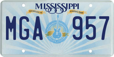 MS license plate MGA957