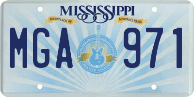 MS license plate MGA971