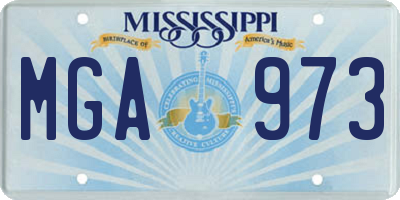 MS license plate MGA973